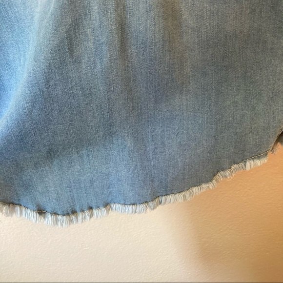 7 for all Mankind Girls Faded & Frayed Denim Dress - Picture 5 of 7